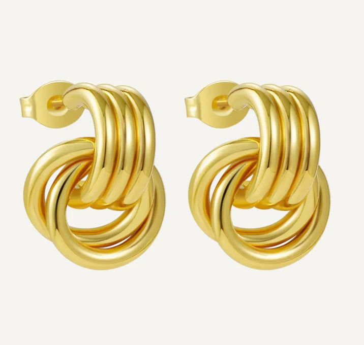 Knot Gold Earrings - Cercei Célise