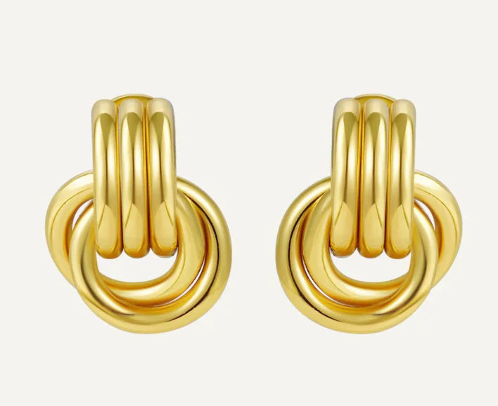 Knot Gold Earrings - Cercei Célise