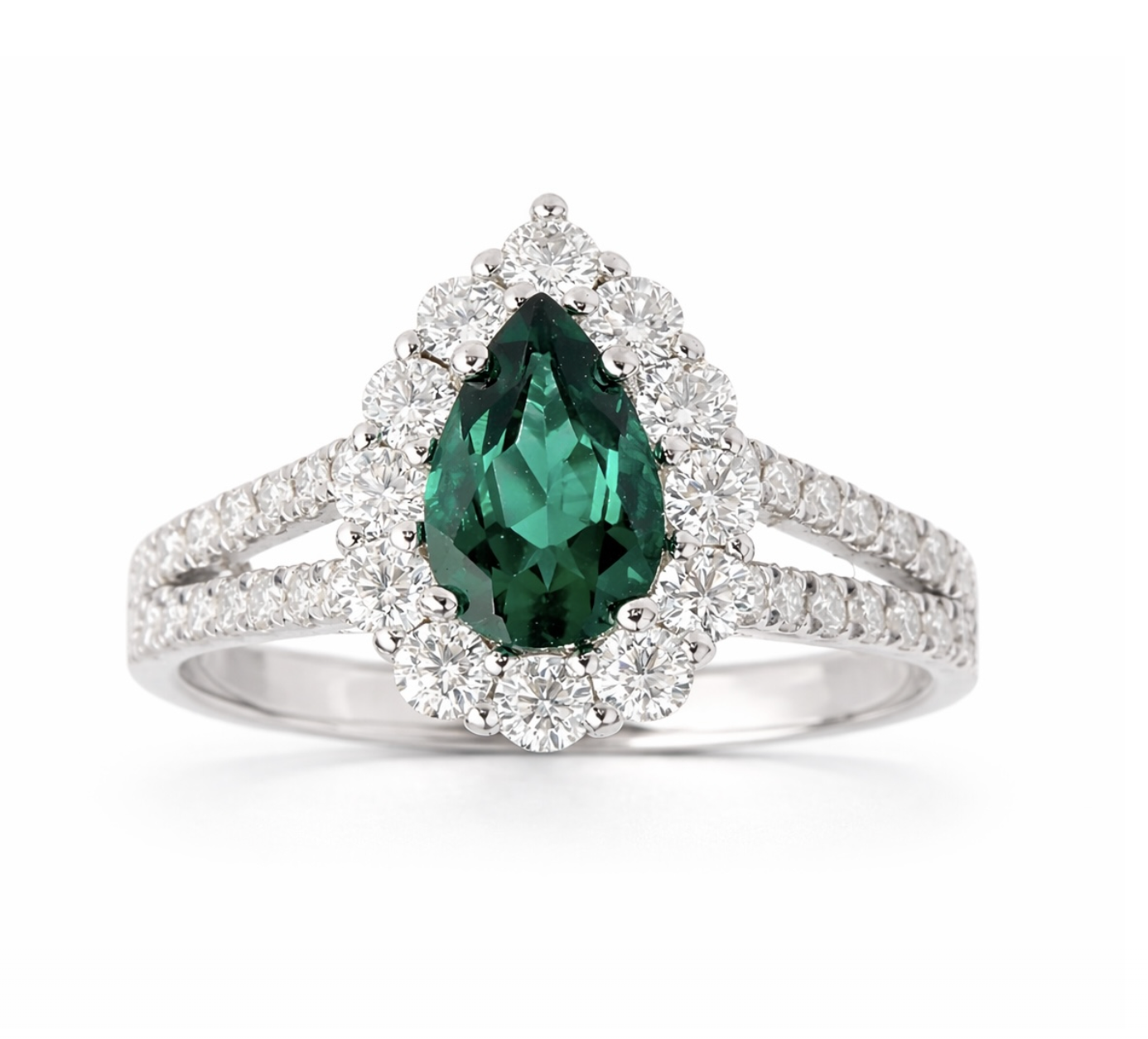 Inel de Logodna Impériale Emerald Moissanite Célise