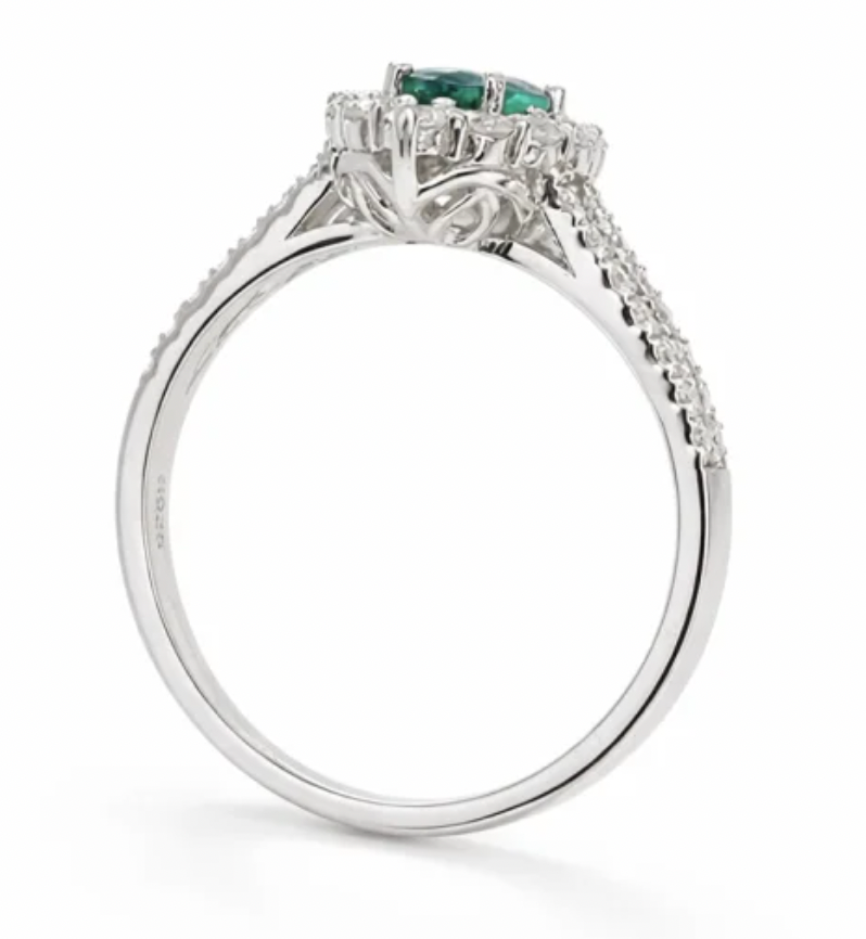 Inel de Logodna Impériale Emerald Moissanite Célise